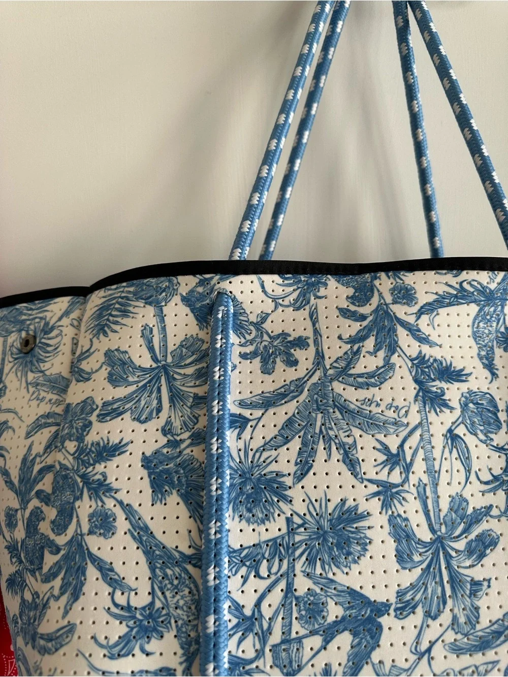 Blue Floral Print Everyday PopUps Tote with 2 pouches
